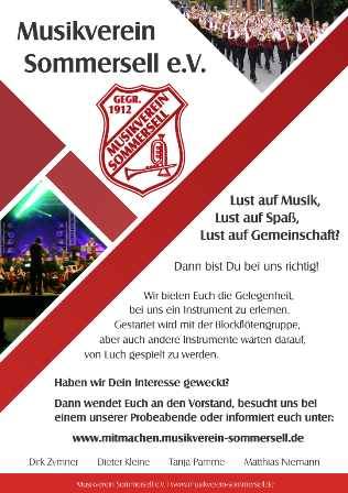 Ausbildung und Mitmachen - Musikverein Sommersell e.V.