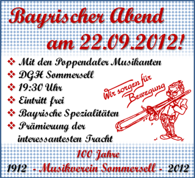 Bayrischer Abend 2012 - Musikverein Sommersell e.V.